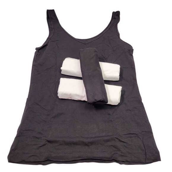 Felina Women's Cotton Modal Reversible Tank Top 4 Pack White & Black Large - Picture 1 of 9